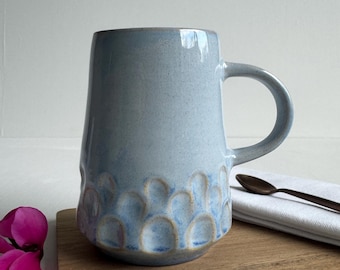 Sky Blue Carved Mug | Irish Handmade Pottery Mug
