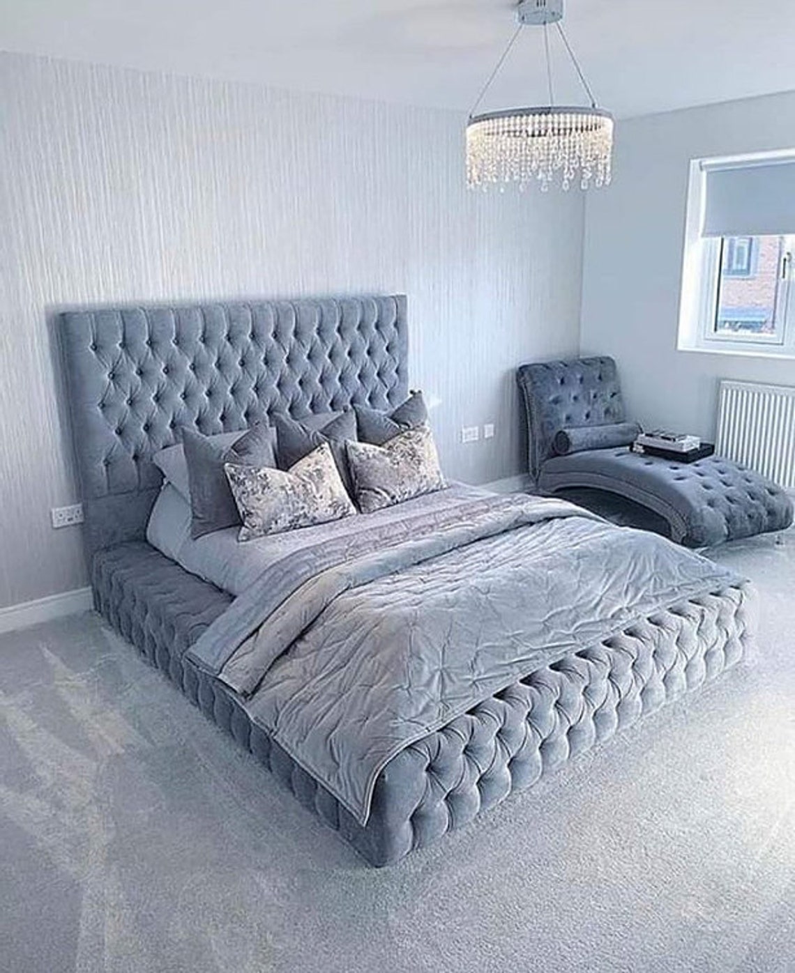 Plush Grey Majestic Ambassador Bed Frame Etsy