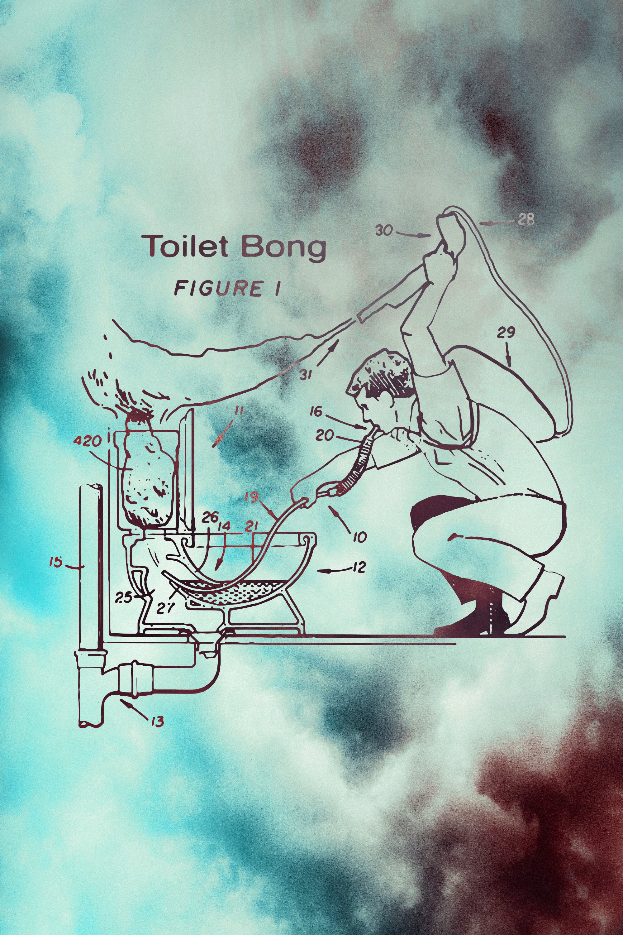 Toilet Bong High Quality Digital Print Etsy