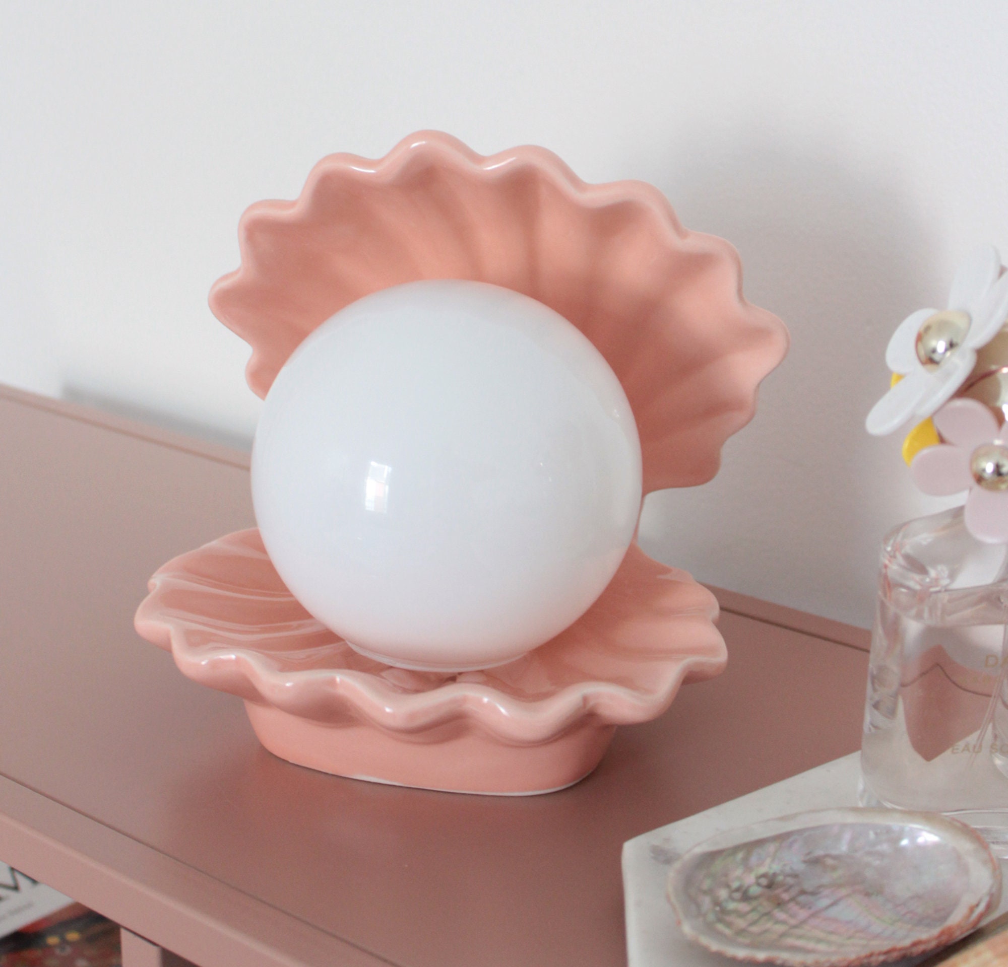 Lampe Coquillage Rose - Pink Clam Shell Lamp