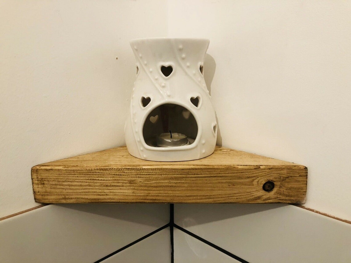 Rustic Chunky Farmhouse Wooden Corner Shelf Shelf Brackets Etsy