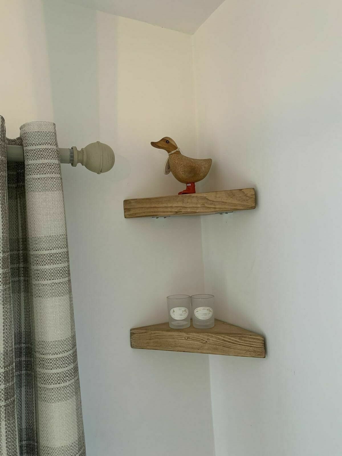 Rustic Chunky Farmhouse Wooden Corner Shelf Shelf Brackets Etsy