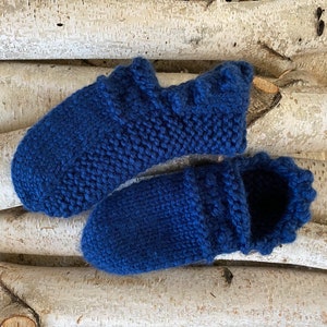 Women&#39;s Hand Knit Slippers  --  Rain Color