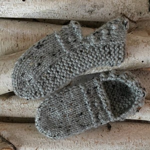 Women&#39;s Hand Knit Slippers  --  Granite Color