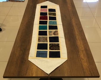 Turkish table runner,patcwork runner,hand made runner,decorative table runner,cotton table runner