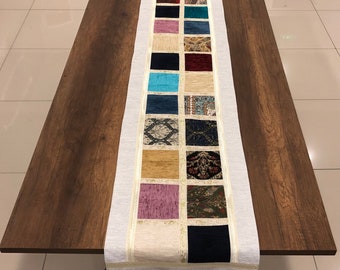 Turkish table runner,patcwork runner,hand made runner,decorative table runner,cotton table runner