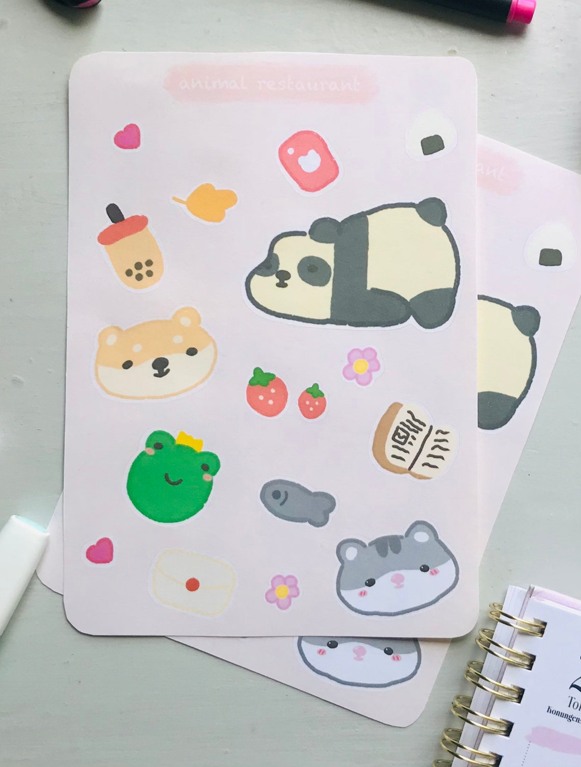 Animal Sticker Sheet Cute Sticker Sheet Animal Stickers Etsy
