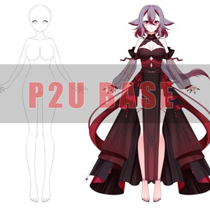 P2U full body BASE for drawing/custom/commission/vtuber/oc/adopt/ych