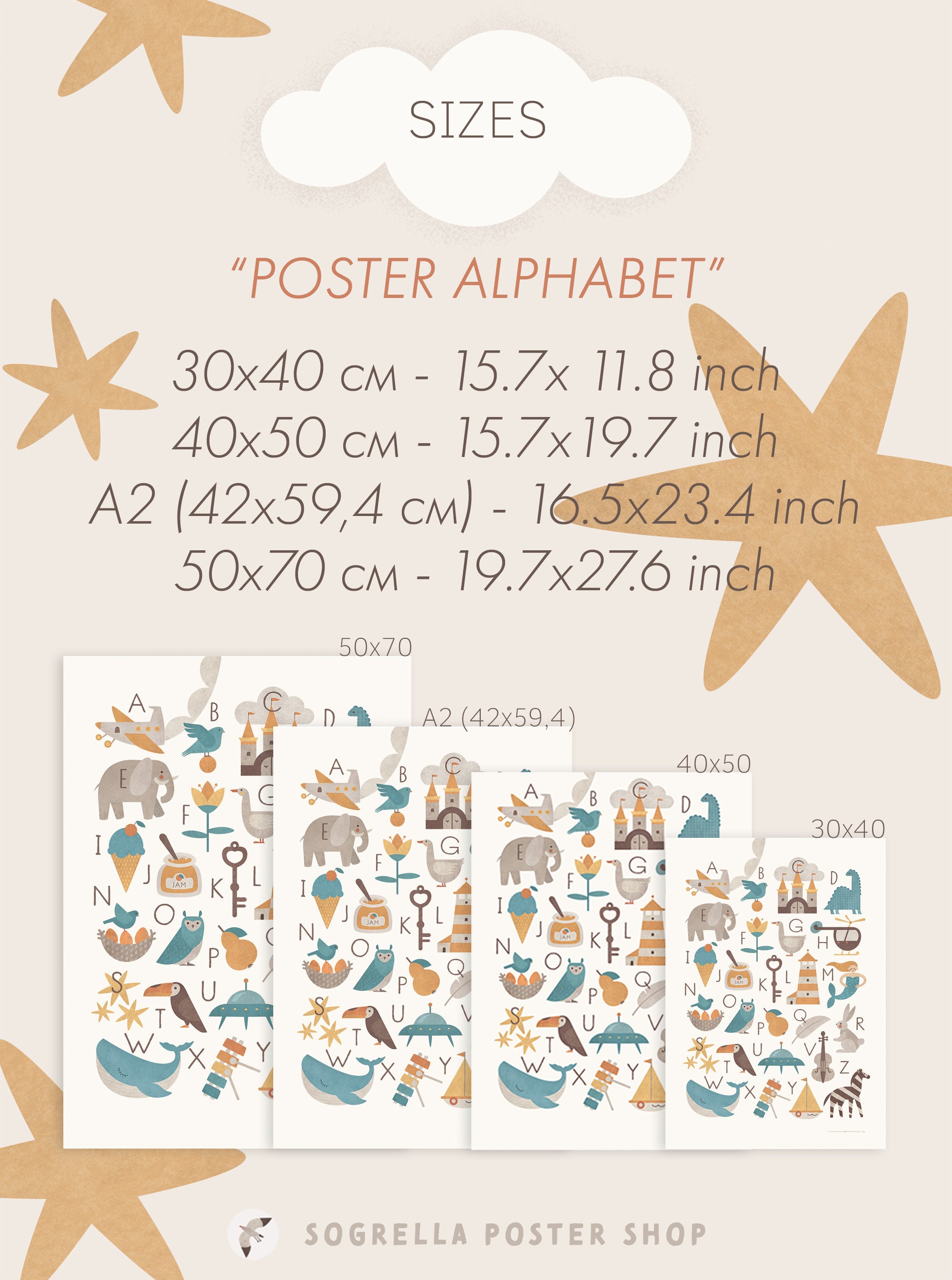 Poster for Kids Alphabet Print Children's Wall Art | Etsy