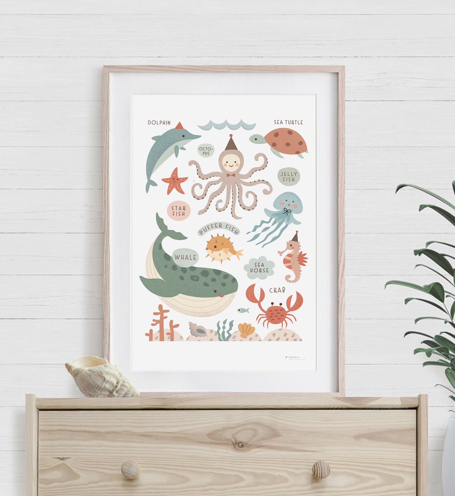 Ocean print for kids Sea life Print nursery ocean decor Etsy