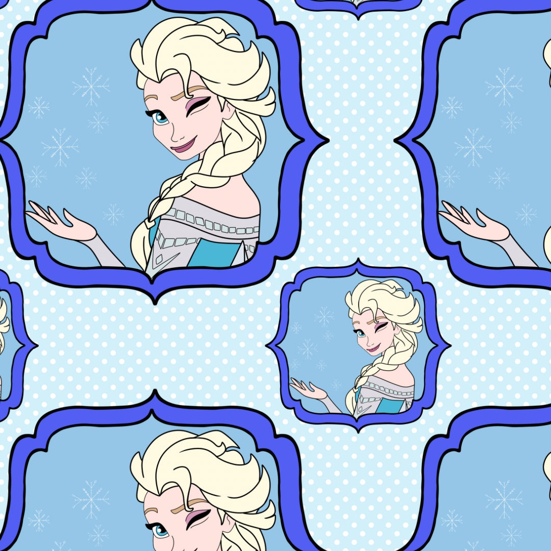 Elsa Pattern Print Elsa Frozen Princess Seamless Design Fabric Digital Paper - Etsy