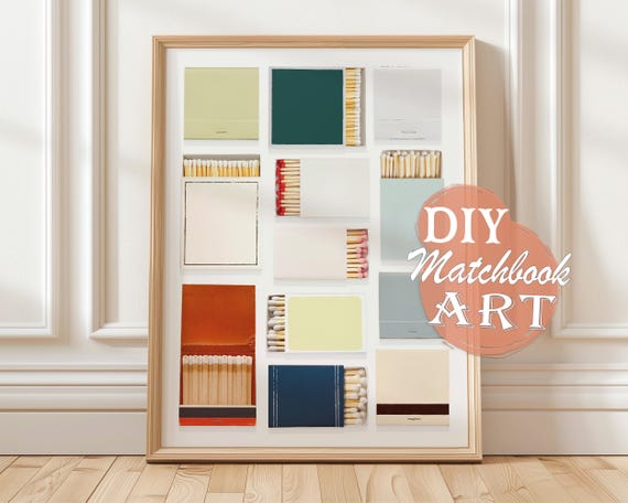 Blank Matchbook Template: Colorful Editable DIY Gift, Matchbox Art (Digital Download)