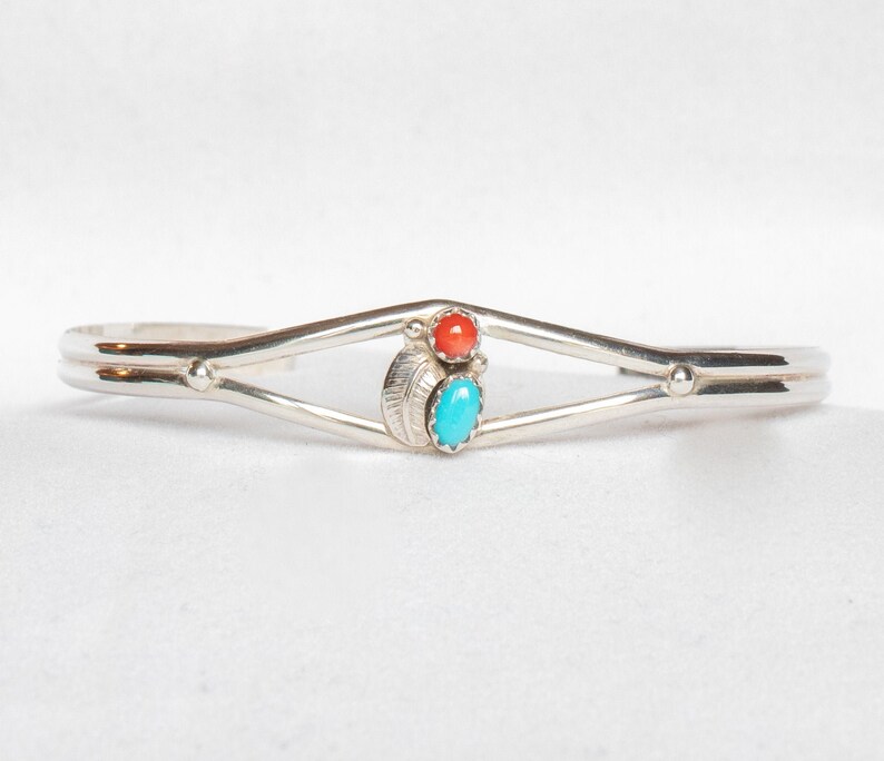 Turquoise and Coral with leaf cuff