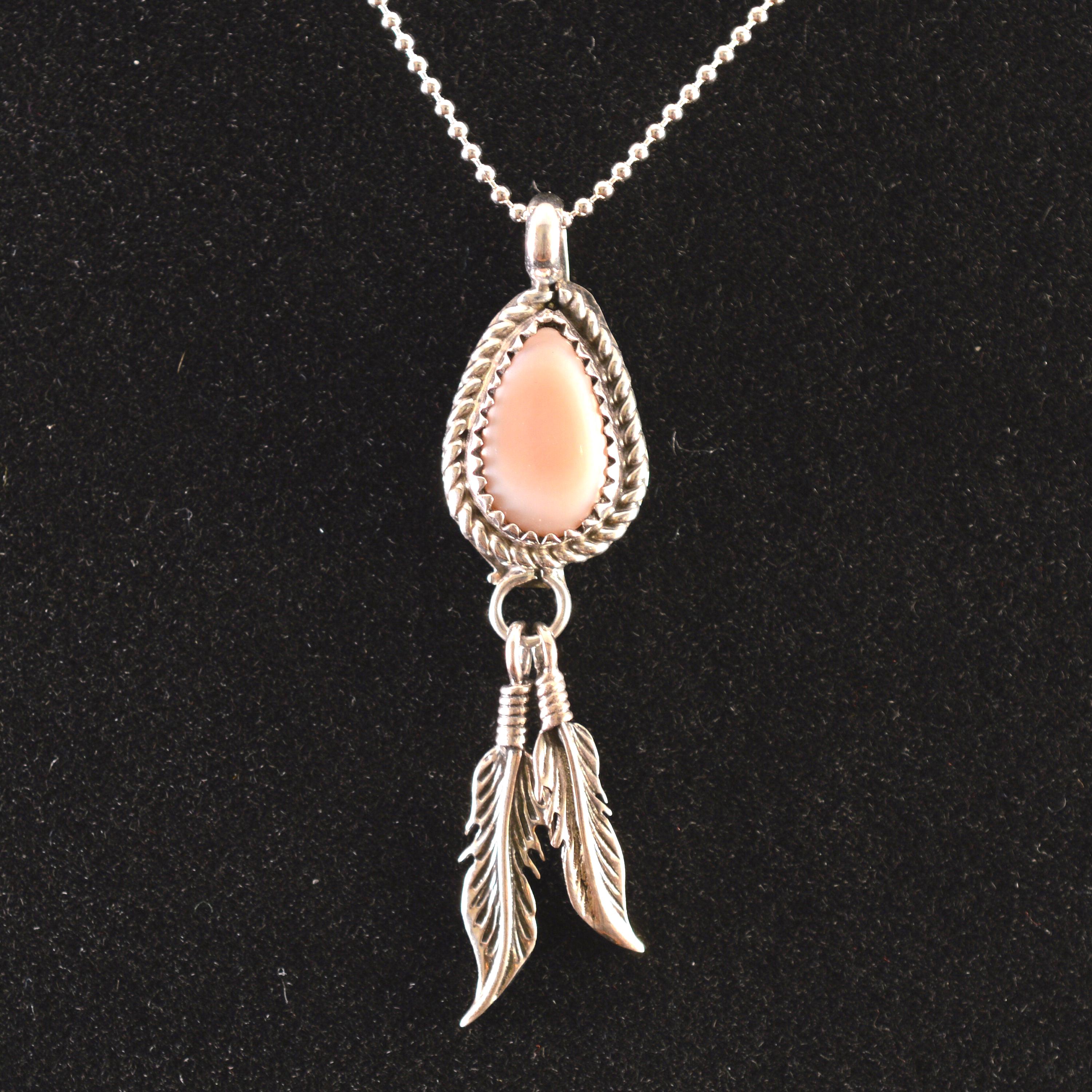Pink Shell With Silver Feathers - Etsy