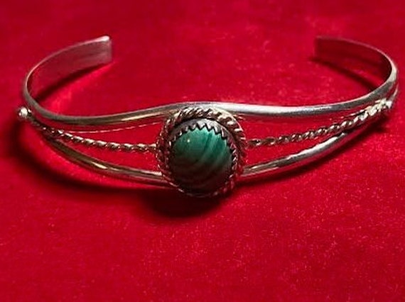 Malachite & Sterling Cuff - image 3