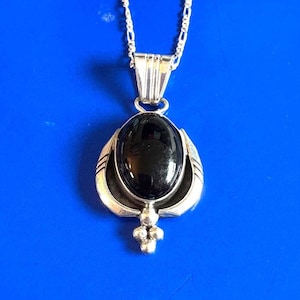 Black Onyx and Silver Necklace