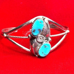 Turquoise and Silver Cuff