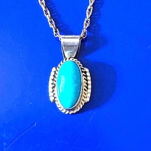 Turquoise and Sterling Silver Pendant