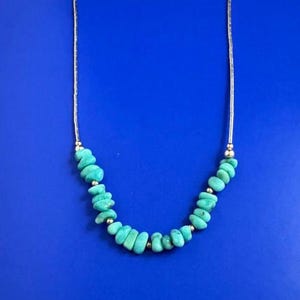 Turquoise Nuggets and Sterling Silver Necklace