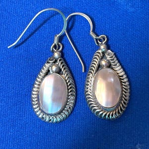 Mother of Pearl and Sterling Silver Earrings