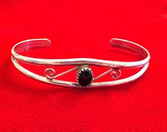 Onyx and Silver Cuff