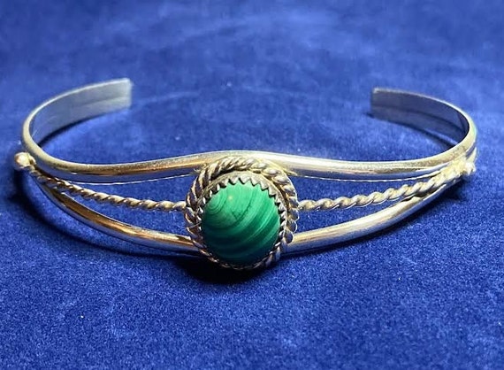 Malachite & Sterling Cuff - image 2