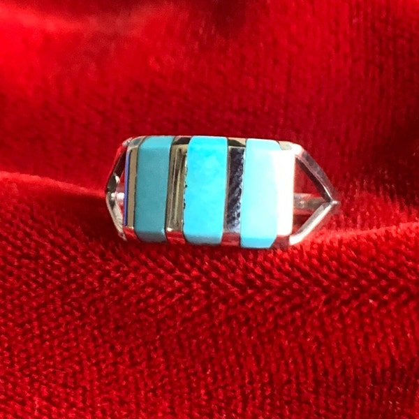 Zuni Inlaid Turquoise Ring
