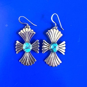 Silver and Turquoise Dangle Earrings