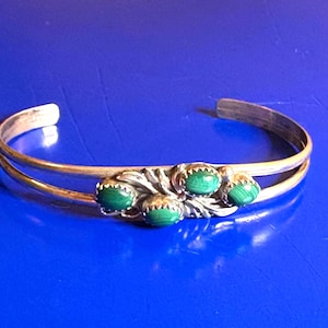 Malachite and Sterling Silver Cuff