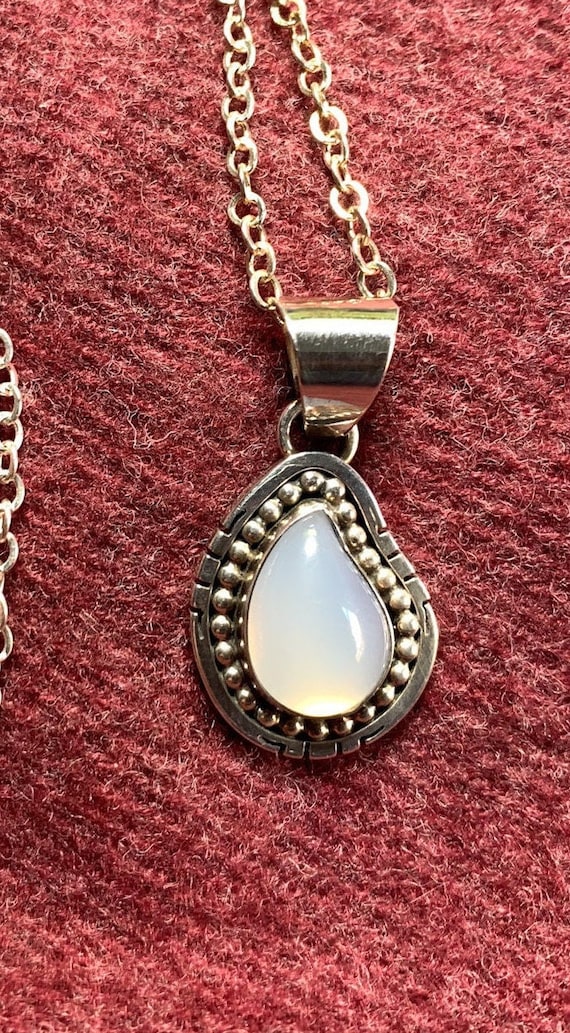 Chalcedony and Sterling Silver Pendant