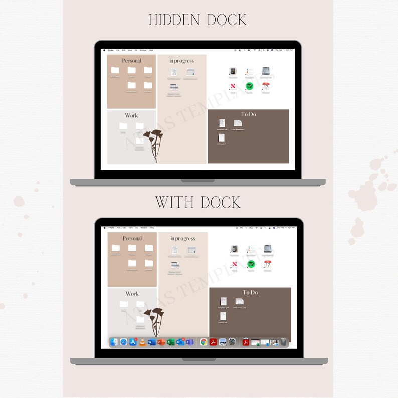 Minimalist Desktop Organizer Desktop Wallpaper Modules Etsy