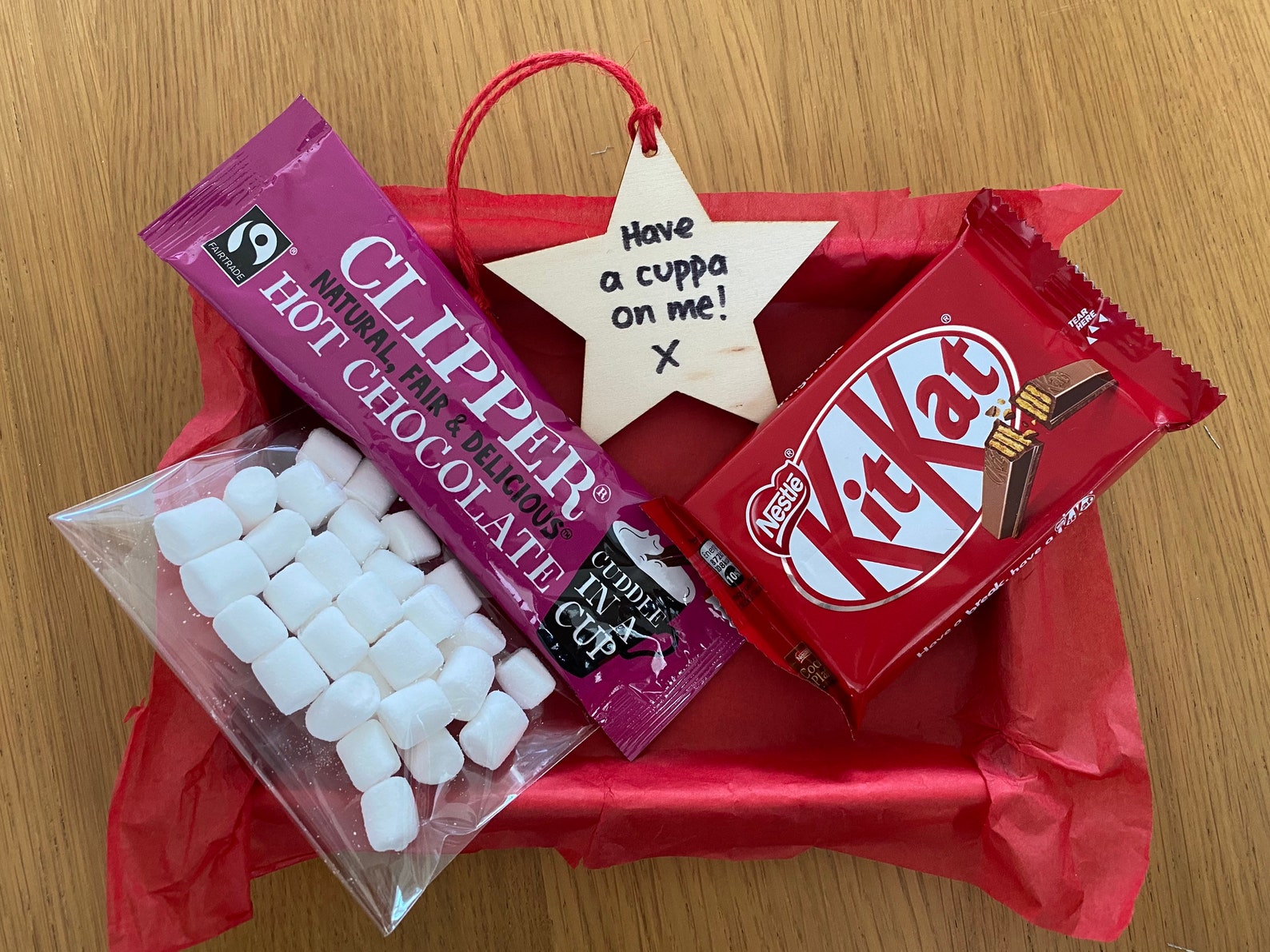 Mini Hot Chocolate & Kit Kat Gift Box with personalised Etsy