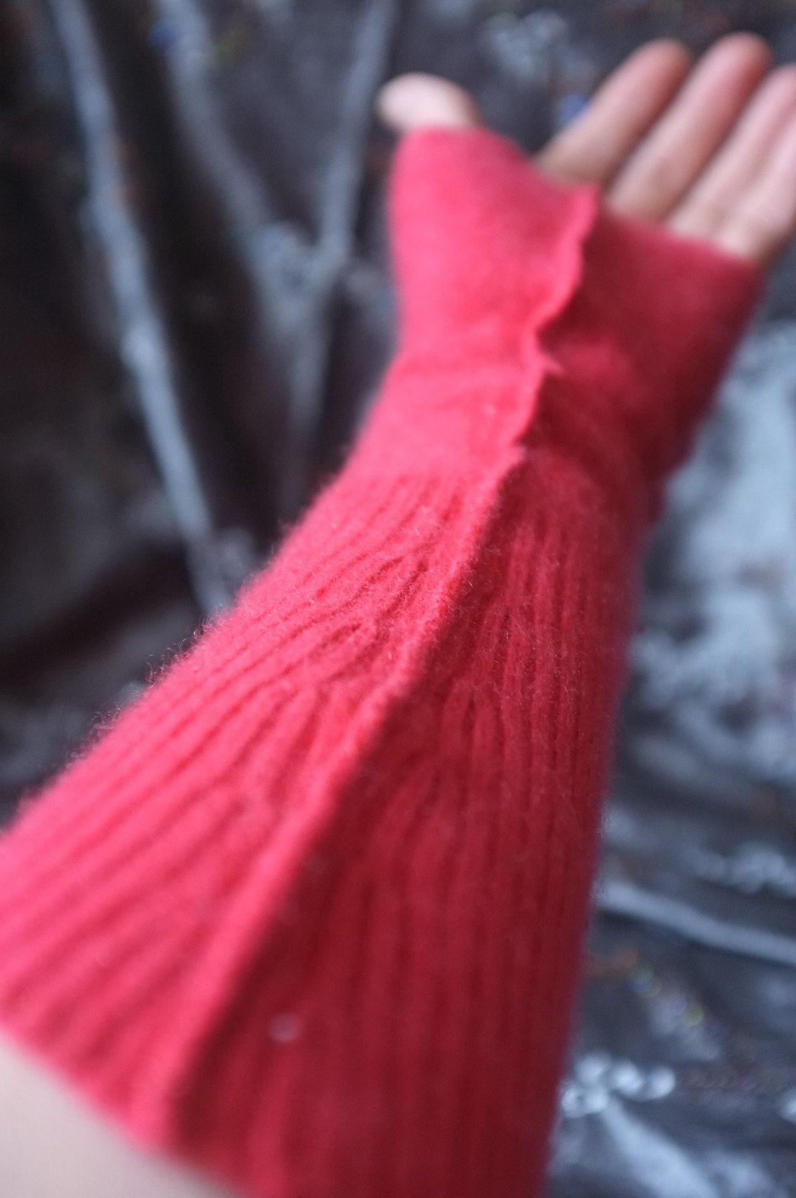 Bright Rich Orange Wrist Warmers Refashioned Cashmere Etsy