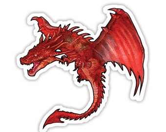 Dragon Red Sticker | Etsy