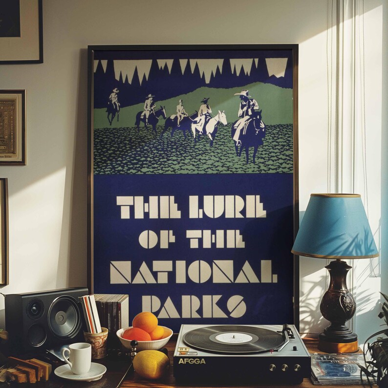 Vintage National Parks Poster Retro Outdoor Adventure Art Scenic Wall