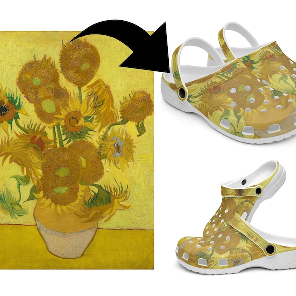 Van Gogh Clogs all over Printed Clogs van gogh clogs art shoes slippers clogs custom shoe vincent cloggo painter clogs durable washable shoe