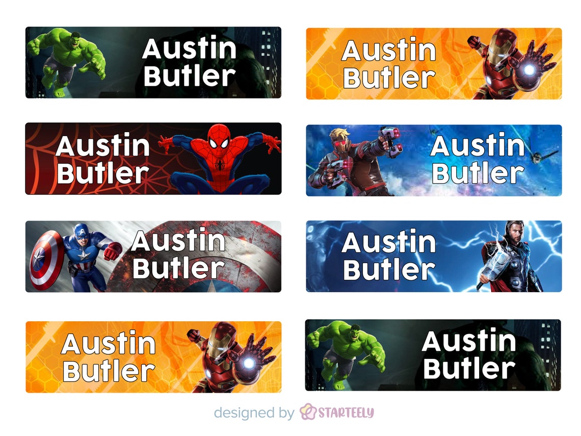 128 Name Labels School AVENGERS Label Waterproof Label Daycare Etsy