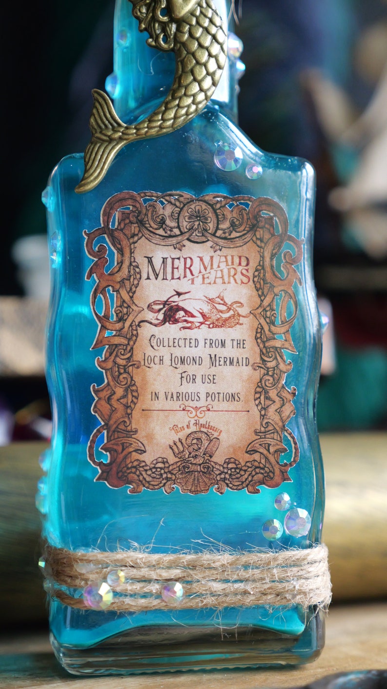 Potion Magique Larmes de Sirènes décorative pour cabinet de curiosité en verre pour sorcières et sorciers image 9