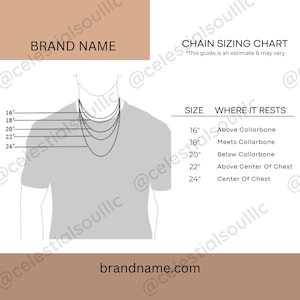 Mens Necklace Chain Size Guide Necklace Chain Template Custom Canva Template Design Length Template Custom Color Guide Design Necklace Guide