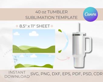 40oz Tumbler Template Sublimation Tumbler Template for Stanley Tumblers Wrap Template SVG Full Wrap Tumbler Canva Template Canva Sublimation