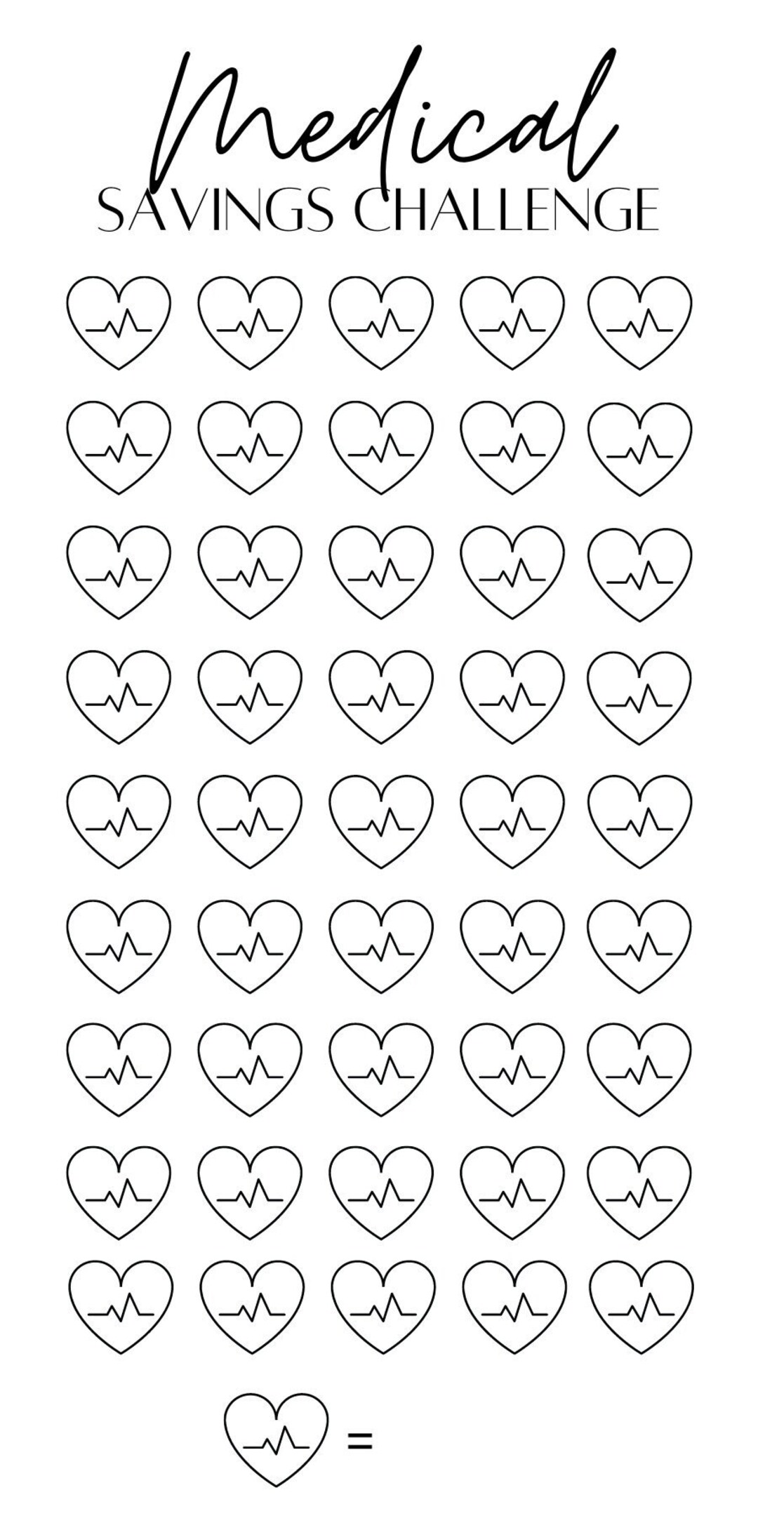 Medical Savings Challenge Printable Savings Challenge Etsy