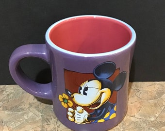 Disney Minnie Mouse Purple with Flowers Ceramic Coffee Tea Mug
