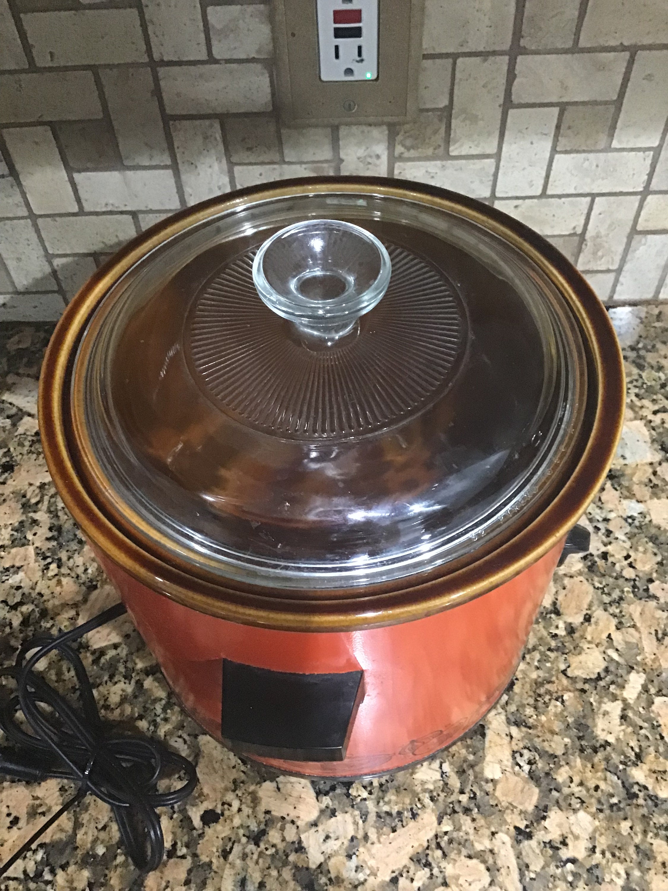 Rival Crock Pot, Slow Cooker Stoneware, Model 3100/2, Orange, Tested