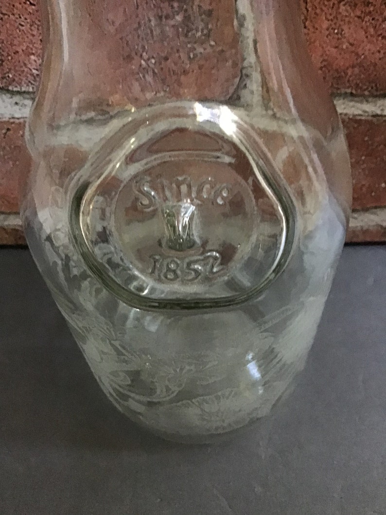 Embossed Paul Masson 1985 Norman Kosarin Glass Bottle Etched Flower