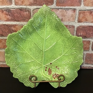 Laurie Gates 13” Large Green Leaf Platter Serving Plate Gates Ware