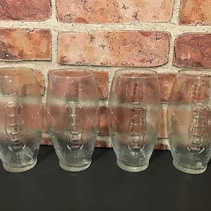Football Shaped Clear Beer Glasses Tumblers Pilsner Glasses Set of 4