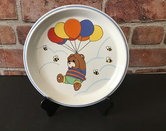 【訳あり】Mikasa テディベア デザイン プレート 25cm Mikasa Aviator Teddy Bear Children's Set: Vintage Plate and Bowl