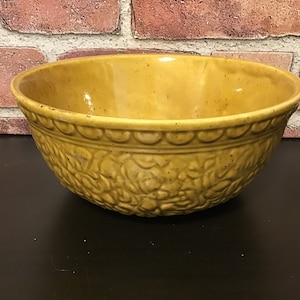 Haeger Pottery Vintage 1969 Planter Bowl Brown Yellow Glaze