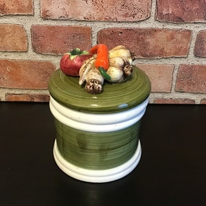 Garden Harvest Hand Painted Vegetable 3D Cannister