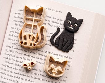 Cat Stacked Bookmark Clay Cutter Set